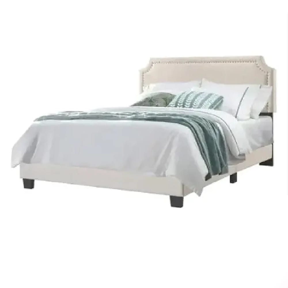 Belle Isle Furniture Regal Upholstered Panel Bed, Twin, Beige