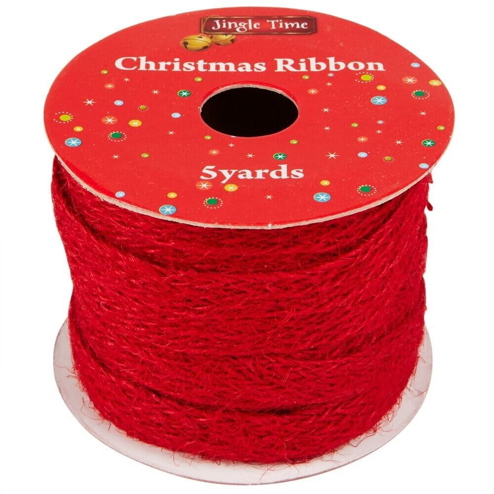 Jingle Time Twine Christmas Ribbon, 5 yds