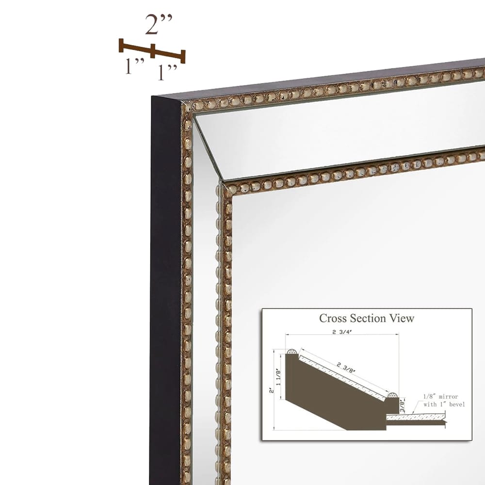Hamilton Hills Modern Glass Rectangular Mirror, 30" x 40", Silver