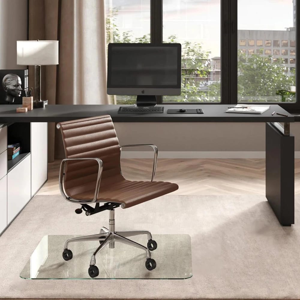 Vitrazza Glass Office Chair Mat, 36" x 42"