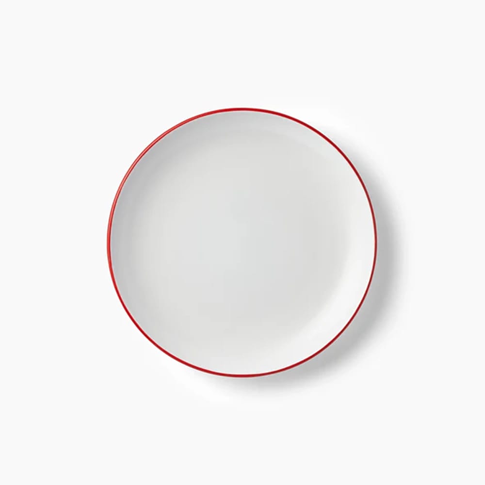 Leeway Small Plate, Red Stripe, Set of 4