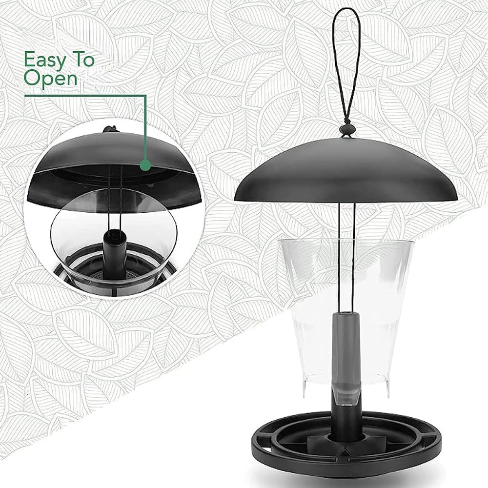 WILDLIFE FRIEND Squirrel Proof Hanging Bird Feeder, Black