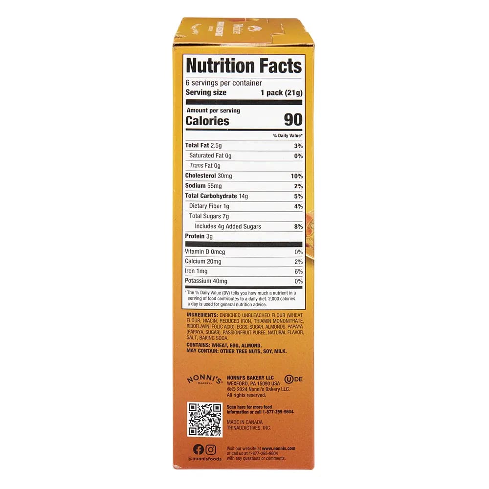 Nonni's THINaddicitves Papaya Passionfruit Almond Crisps, 4.4 oz