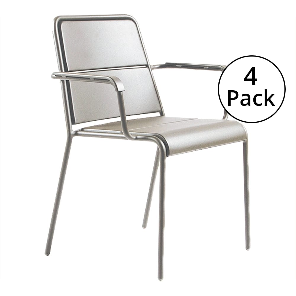Maiori Patio Arm Chair, Blanc, 4 Pack