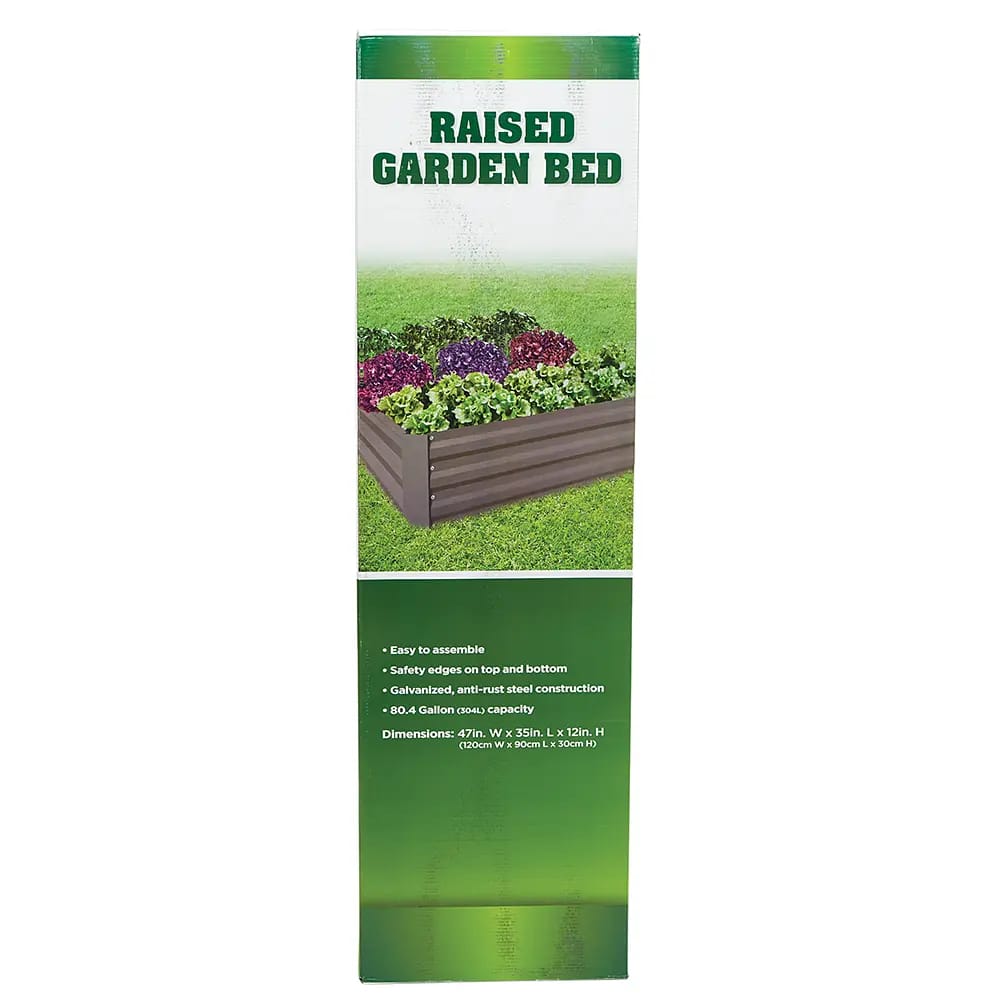 Galvanized Raised Garden Bed, 47" x 35" x 12"
