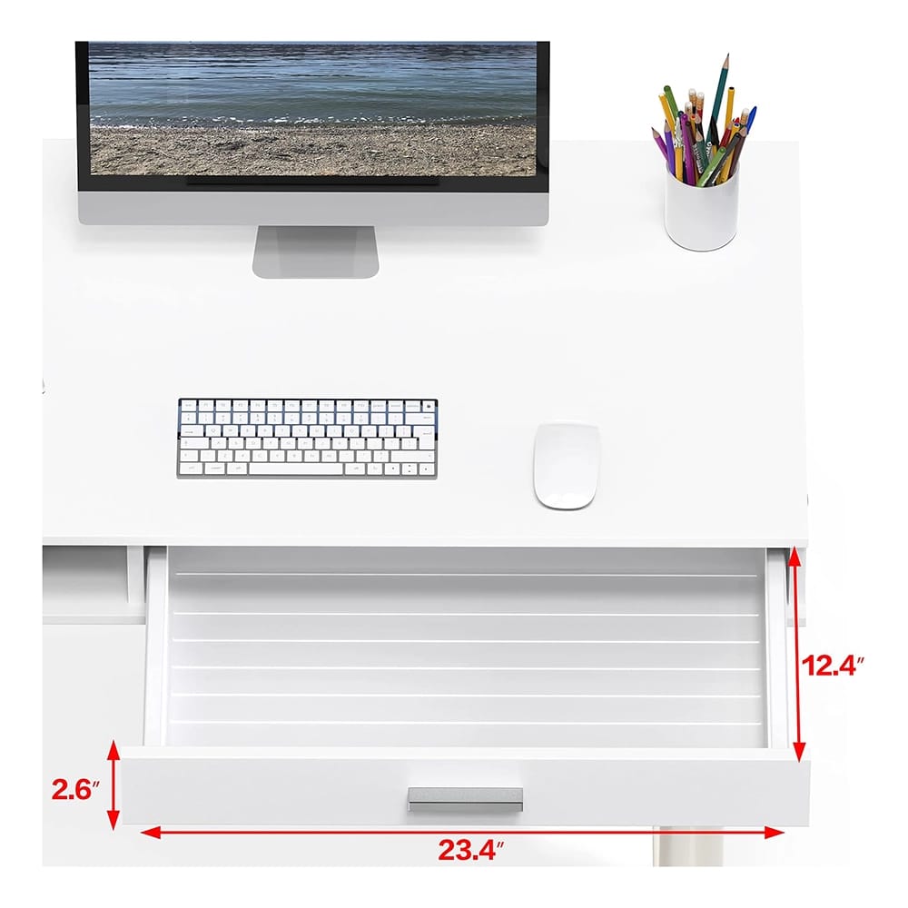 Simple Houseware 40" Height Adjustable Electric Standing Desk with Drawer, White