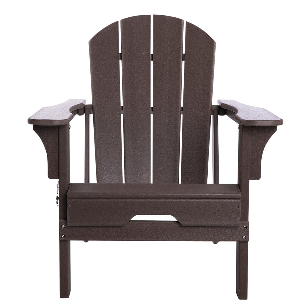 All-Weather Folding Adirondack Chair, Brown