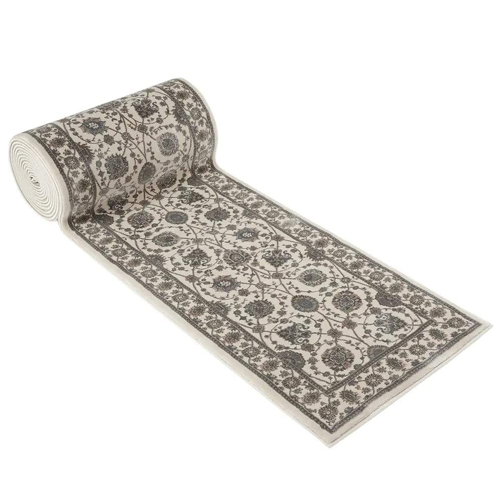 Basilica 26" x 25' Stair Runner, Kashan Ivory