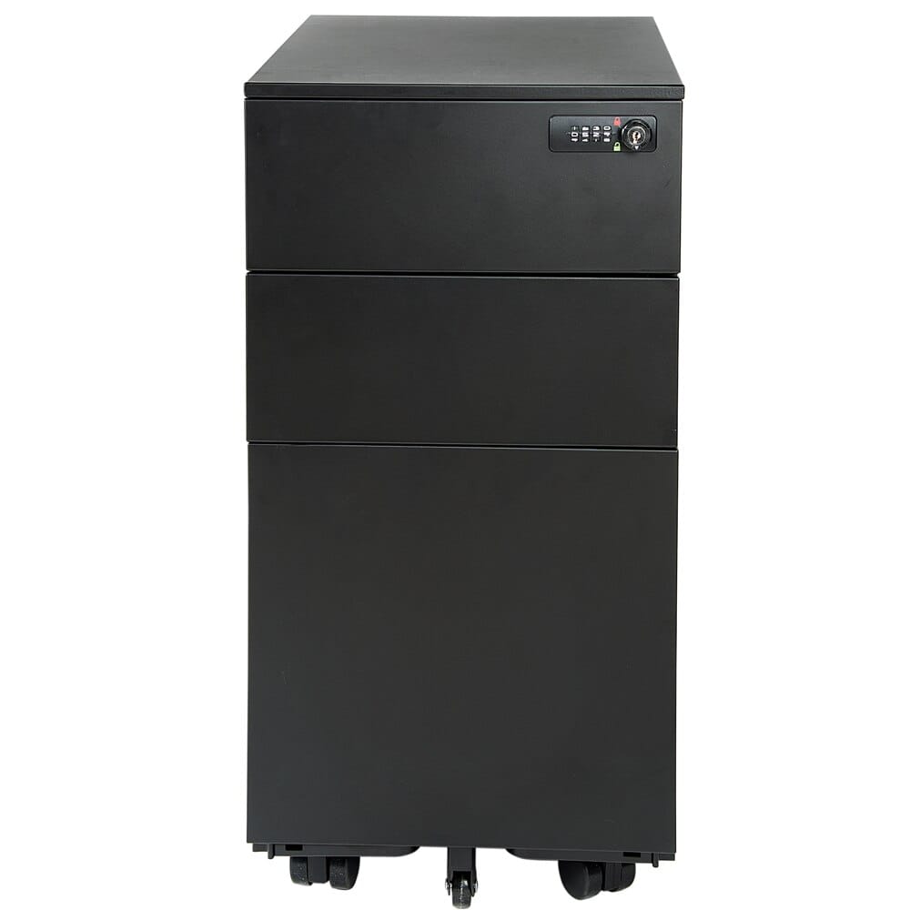 3-Drawer Steel Pedestal Filing Cabinet with Combination Lock