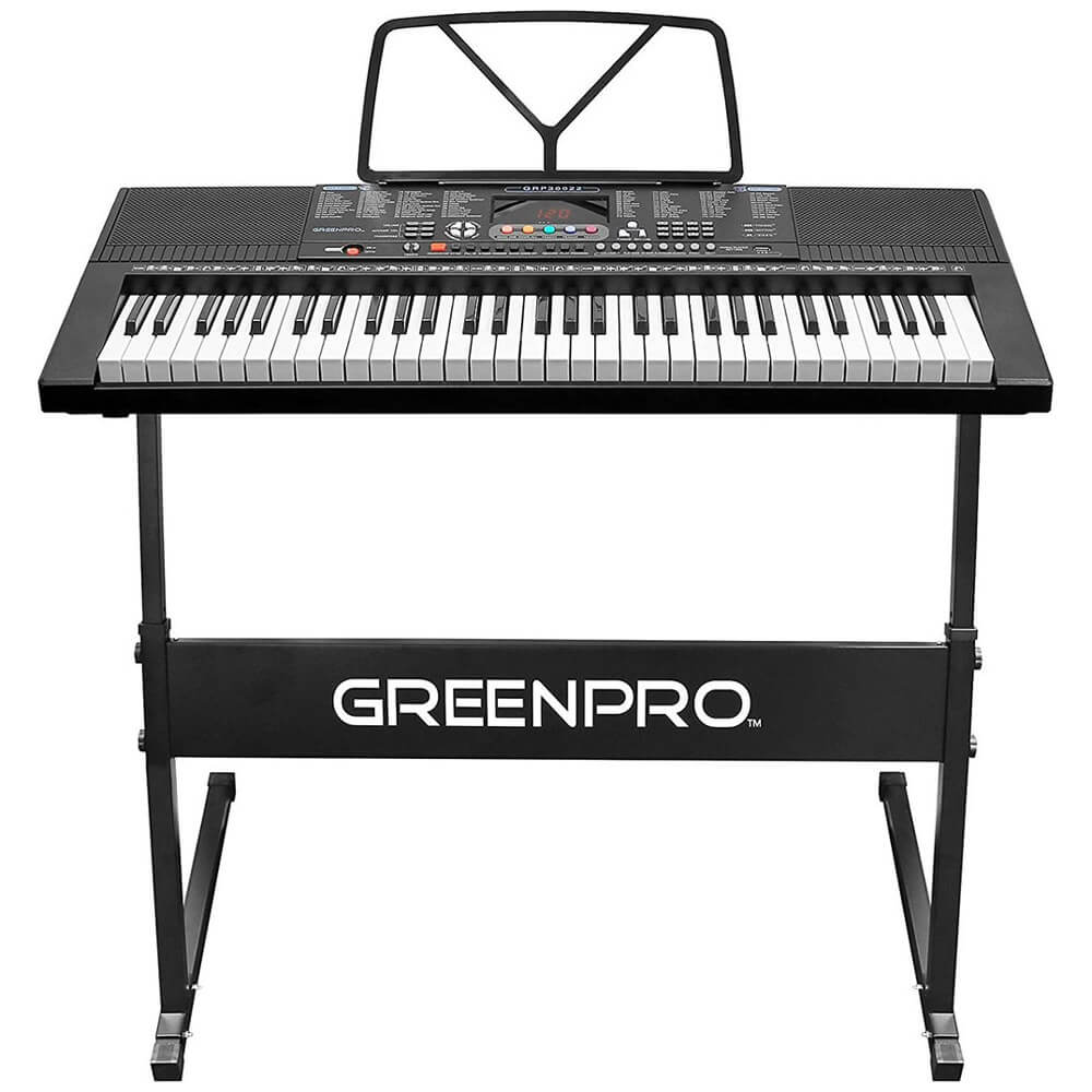 GreenPro 61 Key Electronic Keyboard with LED Display & Adjustable Stand