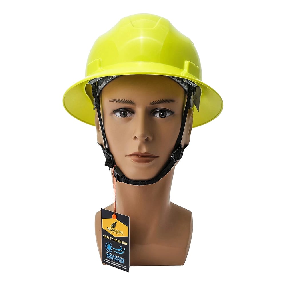 Noa Store HDPE Full Brim Hard Hat, Lime Green