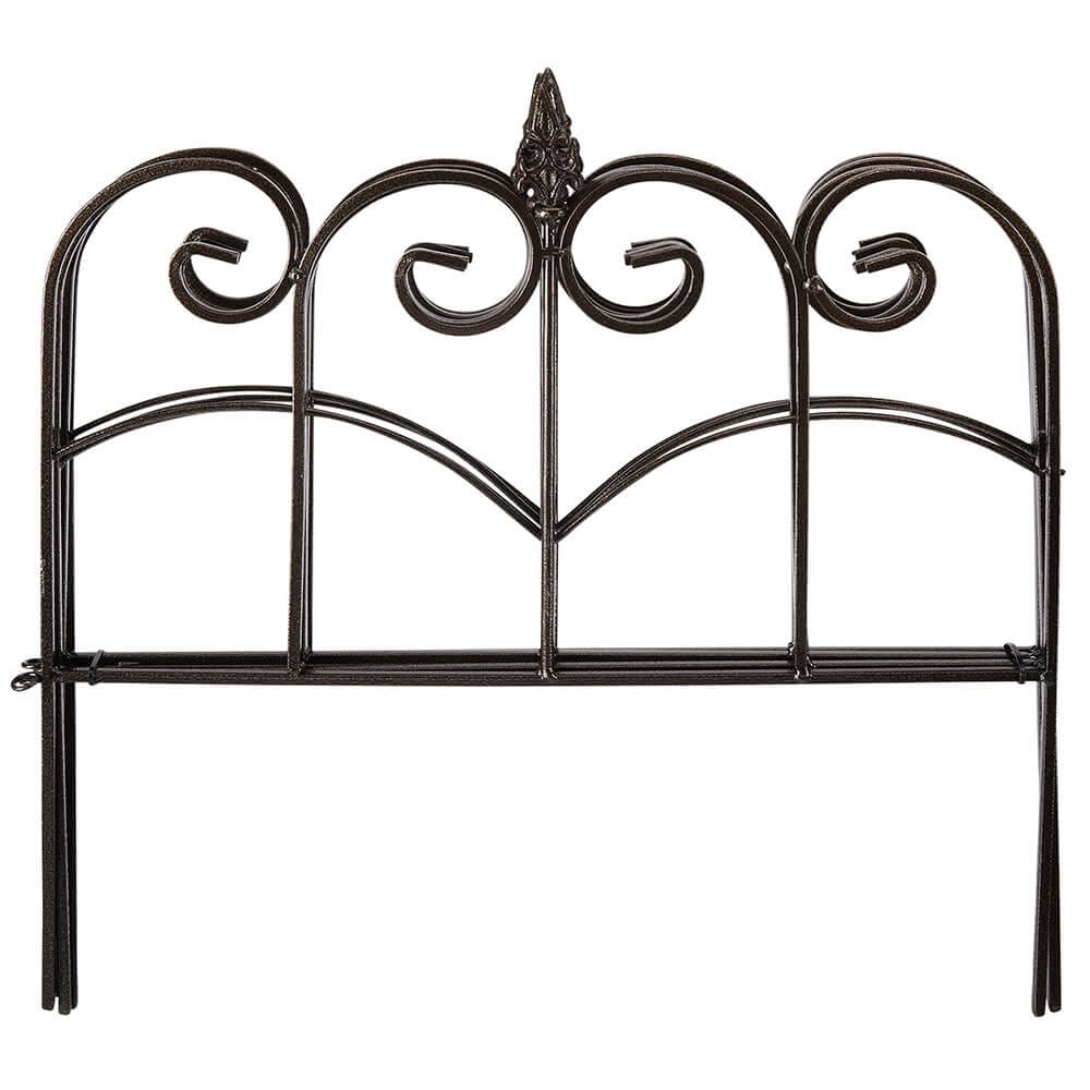 Wrought Iron Garden Fence, Set of 4, 18"