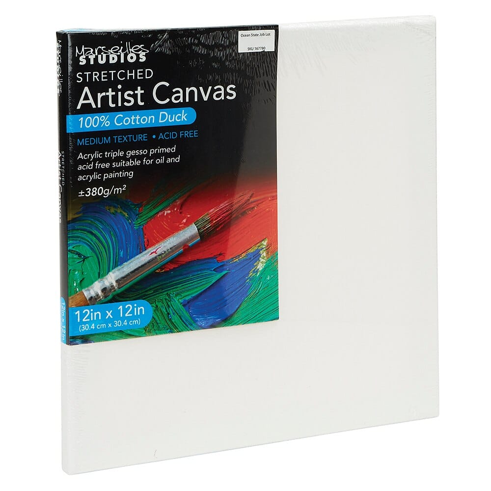 Marseilles Studios Stretched Cotton Artist Canvas, 12" x 12"