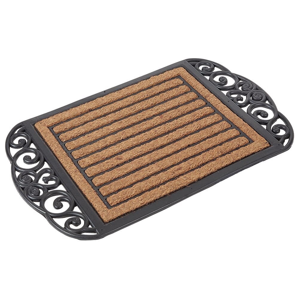 18"x30" Deluxe Rubber Scroll Coir Doormat