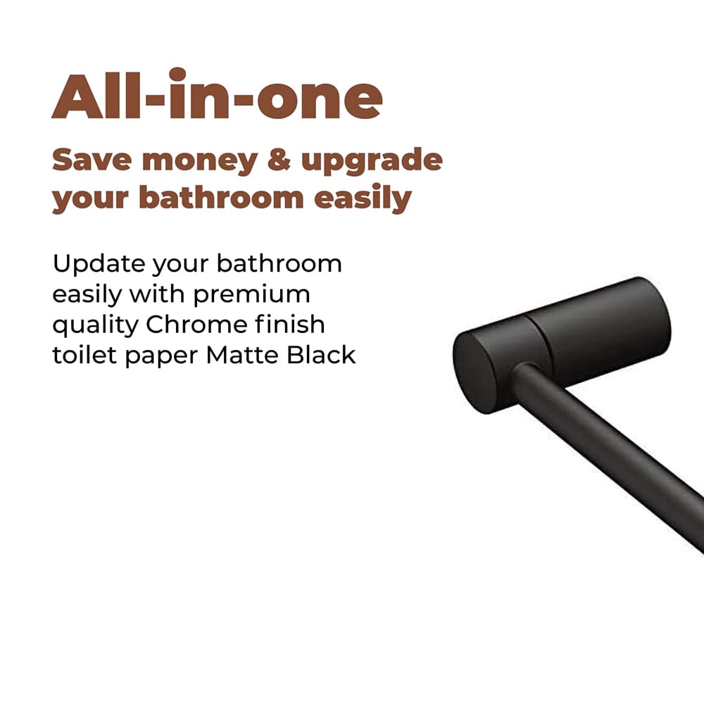 Wall Mounted Toilet Paper Holder, Matte Black