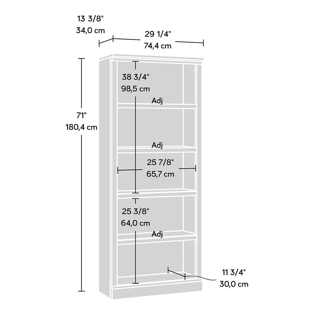 Sauder Select 5-Shelf Bookcase, Craftsman Oak