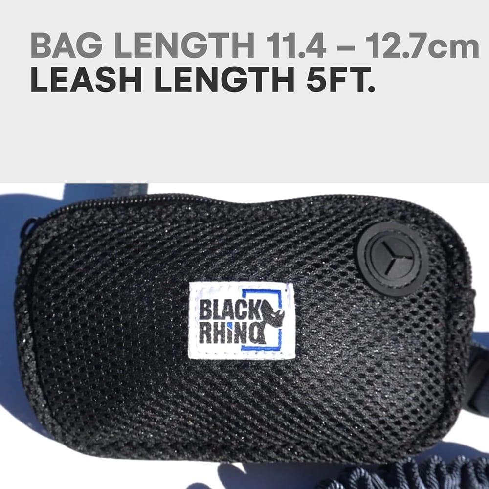 Black Rhino Hands Free Dog Leash, Gray/Aqua