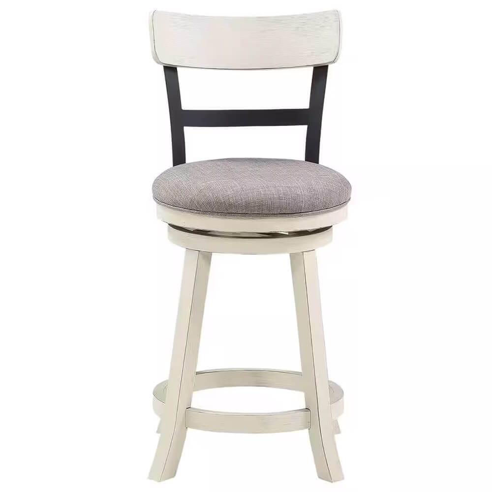 Home 2 Office Riverside 29" High Back Swivel Bar Stool, White