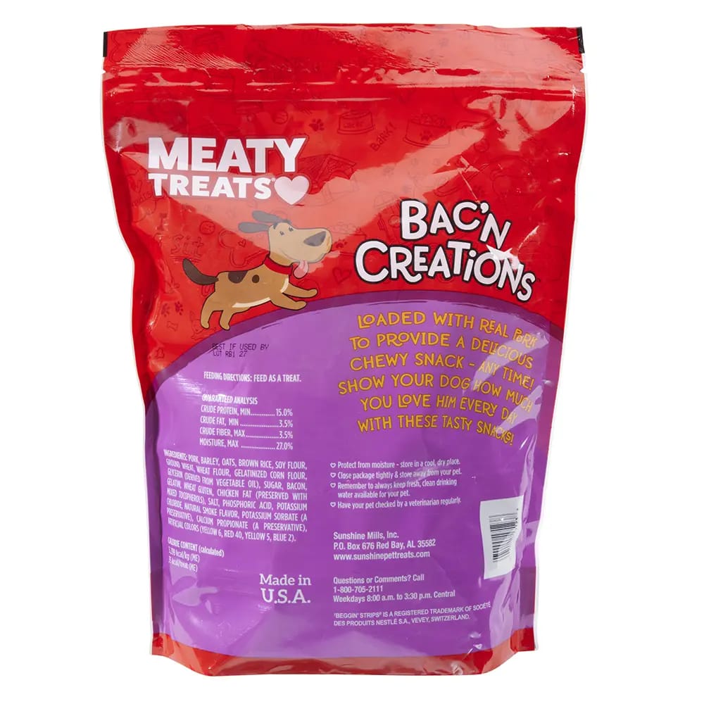 Meaty Treats Bac'N Creations Dog Treats, 40 oz