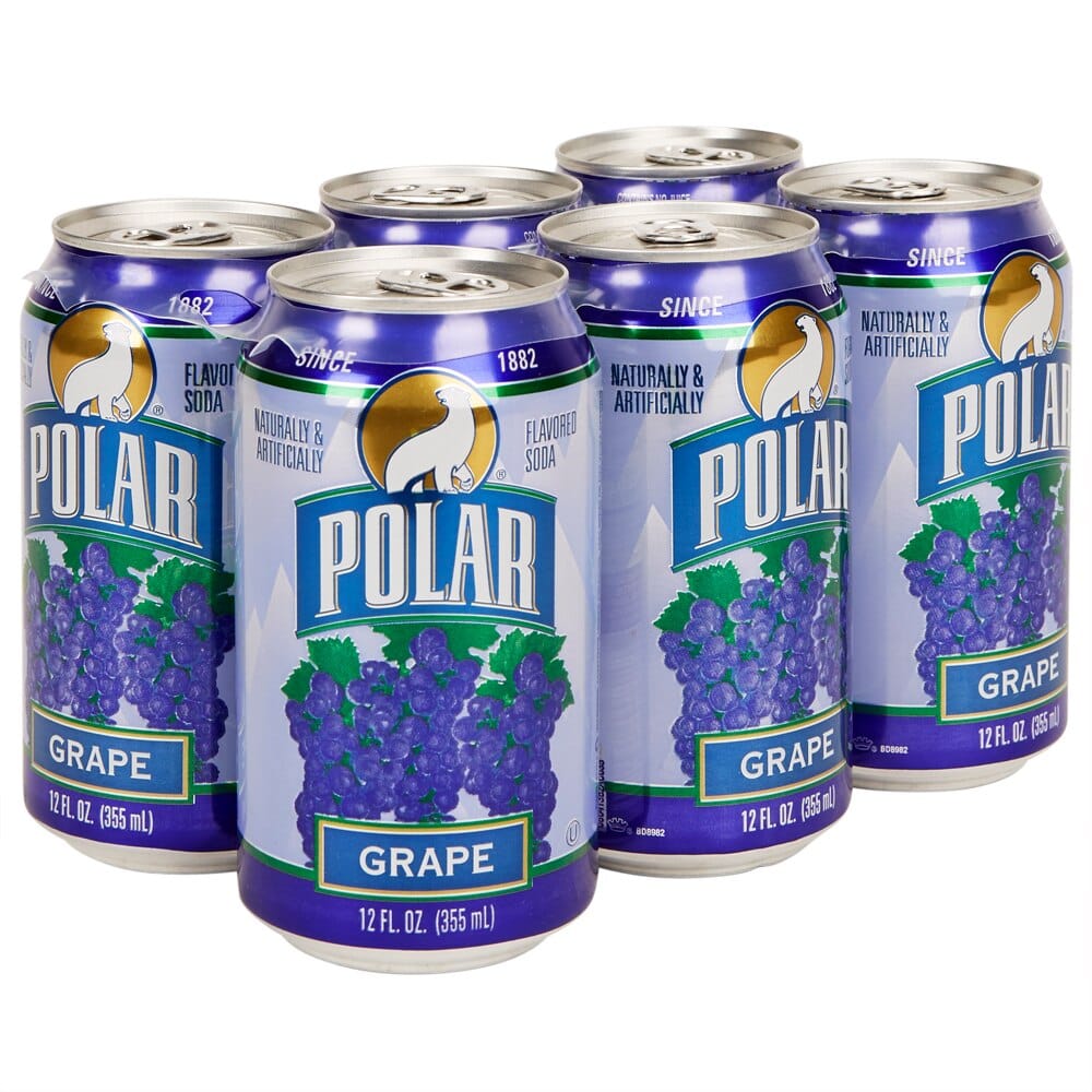 Polar Grape Soda, 12 fl oz, 6 Count