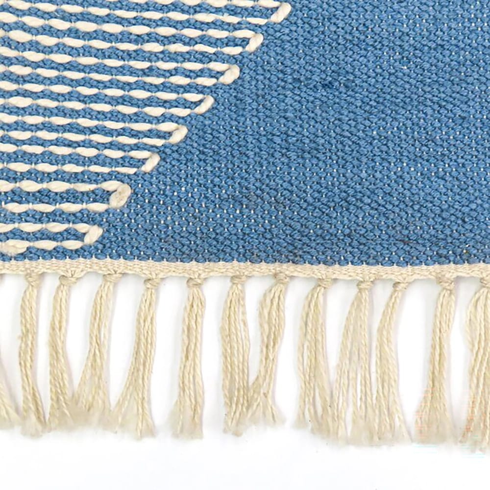 Hand Woven Polyester Indoor/Outdoor Rug, Dusty Blue, 4' x 6'