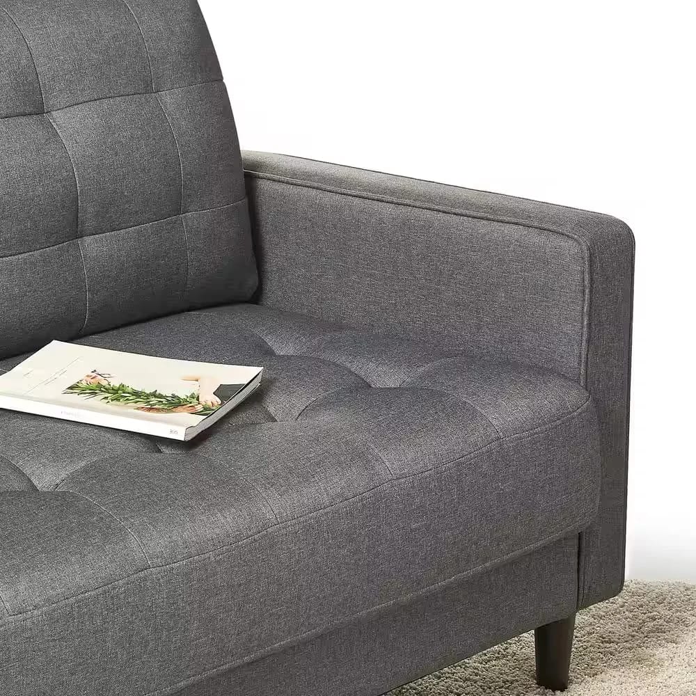 Zinus Benton 3-Seat Upholstered Sofa, Dark Gray