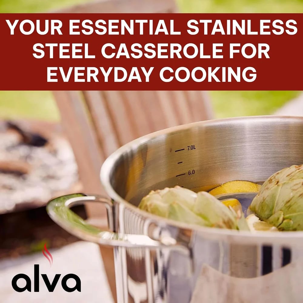 Alva Maestro 2.1 Qt Stainless Steel Casserole Dish with Lid