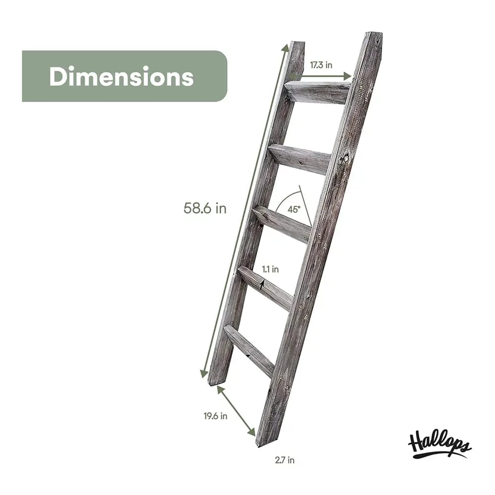 Hallops 5' Blanket Ladder, Gray