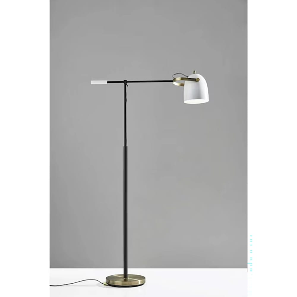 Adesso Casey Antique Brass Floor Lamp, 65"
