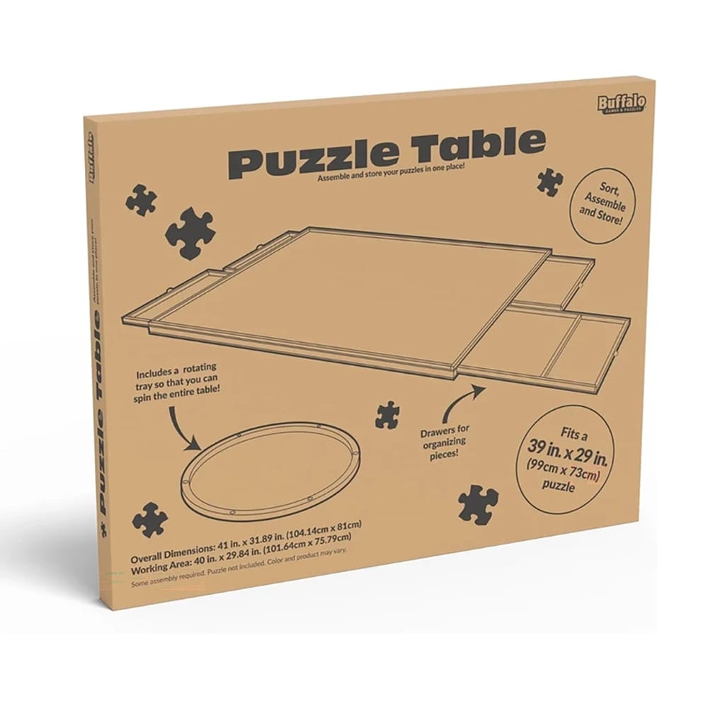 Wooden Puzzle Table with Drawers, 2,000 Piece Size