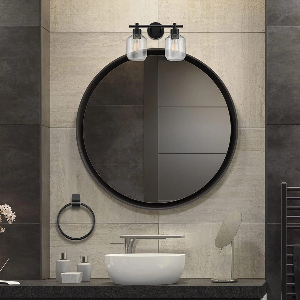 Globe Electric 3-Piece Bathroom Light Set, Black