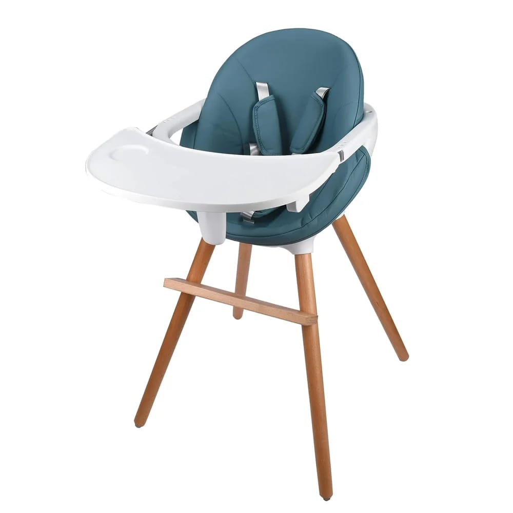 Childlike Behavior Convertible High Chair, White/Green