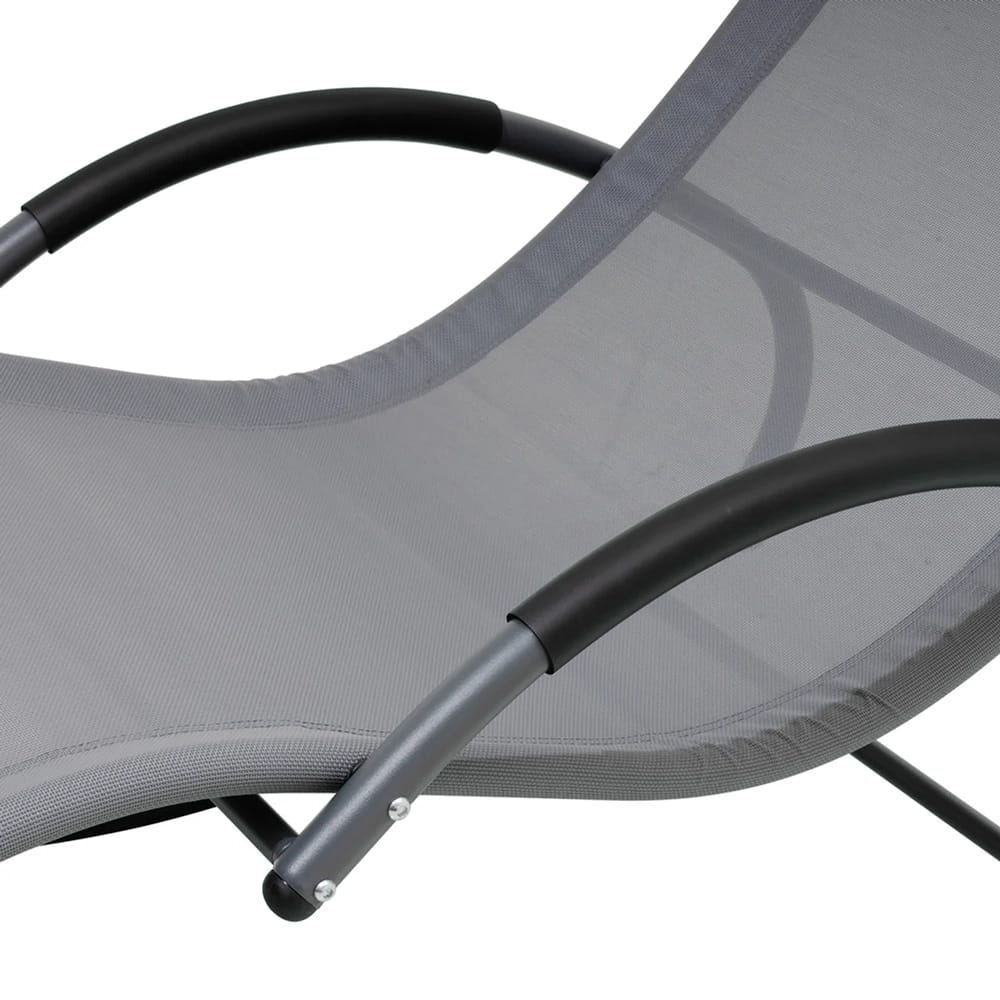 Deko Living Rocking Patio Lounge Chair, Gray
