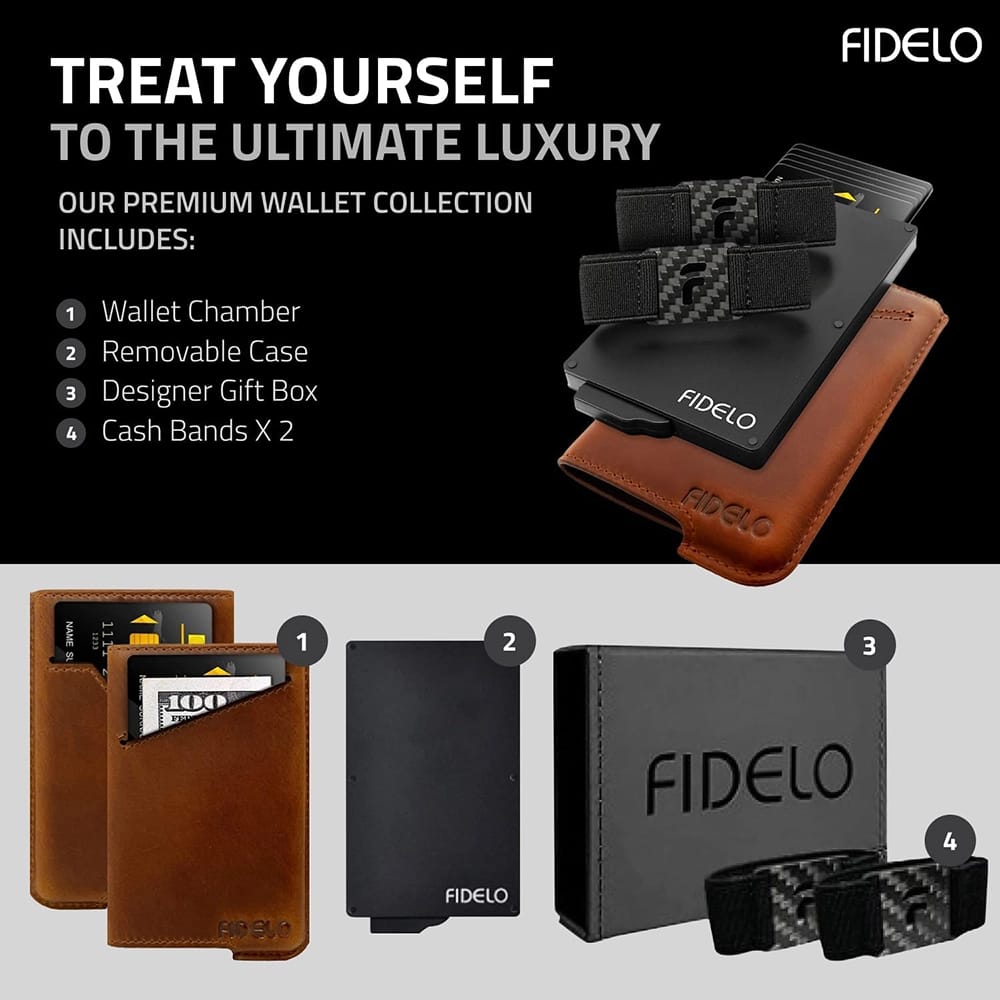 Fidelo Minimalist Wallet, Redwood Brown