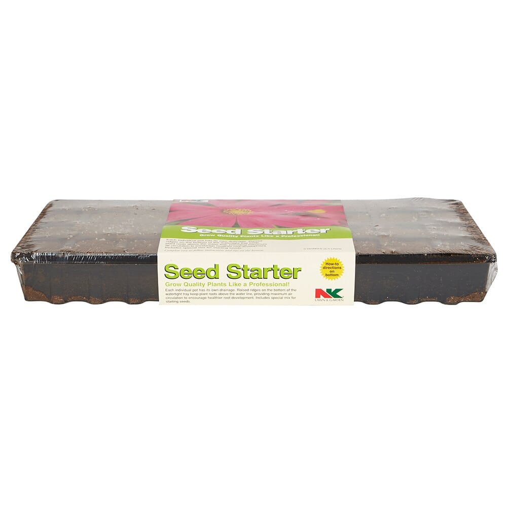 NK Lawn & Garden 36 Cell Seed Starter Tray with Mix, 11" x 22"