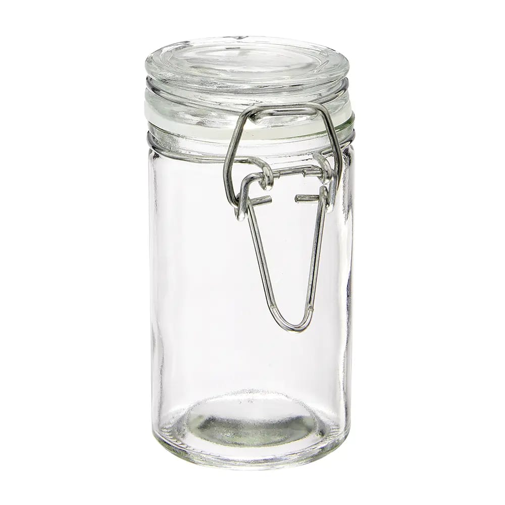 Spice Jar Glass 2oz, Cylinder with Flip Top Lid