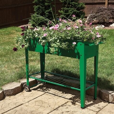 Tiller & Rowe Raised Garden Planter Cart with Wheels