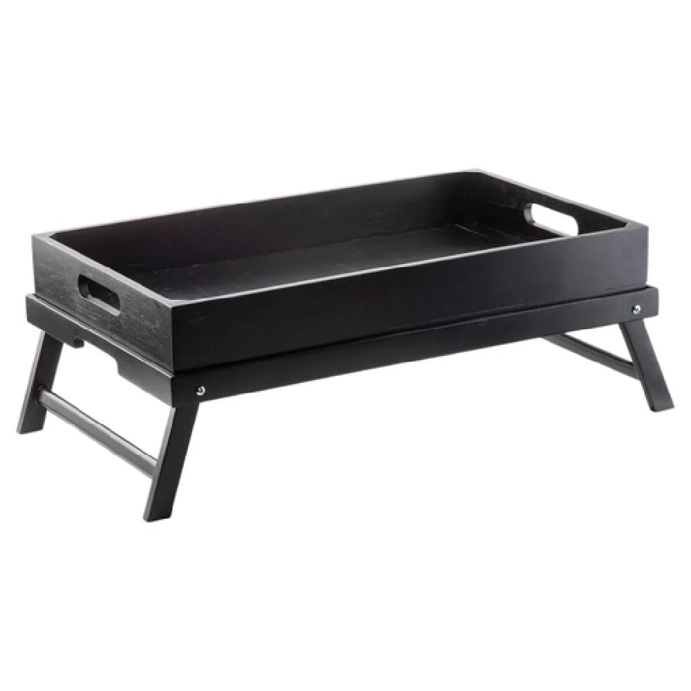 TableCraft 13" Folding Crate Stand Rubberwood Display Stand, Black