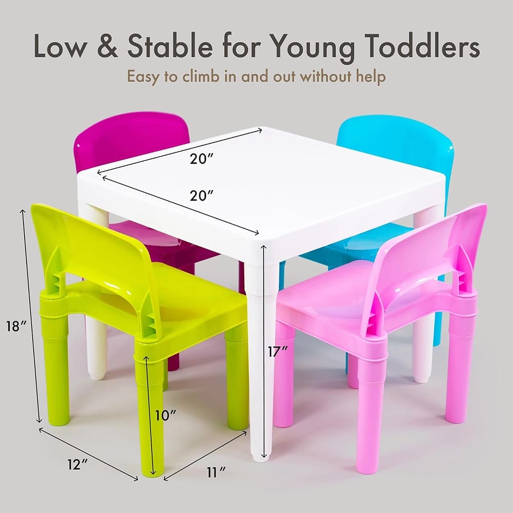 Humble Crew Plastic Table and Chair Set for Kids