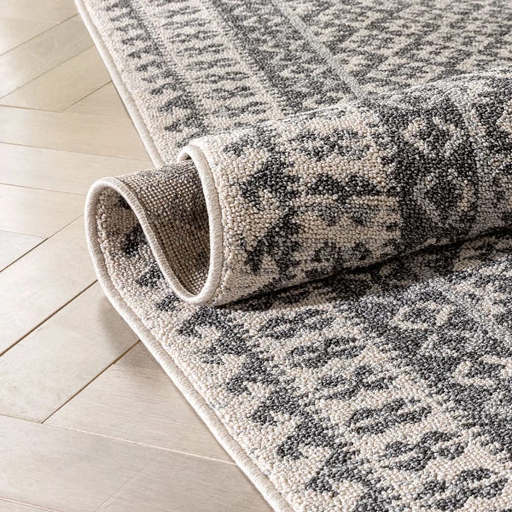 Well Woven 7'10" x 10'6" Loop-De-Loop Callista Tribal Trellis Pattern Kilim Style Area Rug, Gray/Ivory