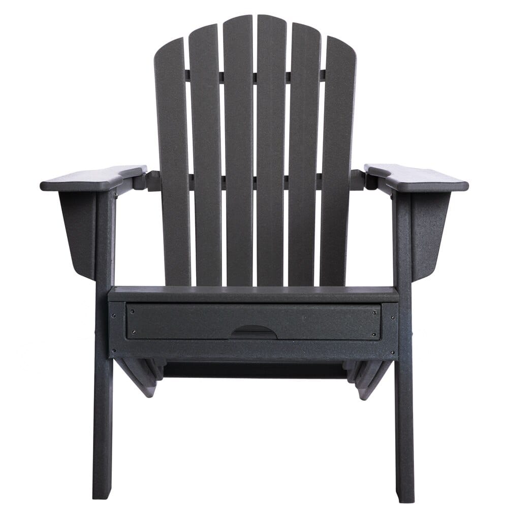 All-Weather Adirondack Chair with Ottoman, Gray