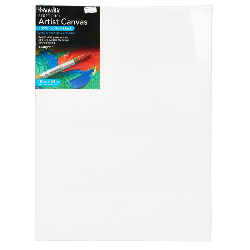 Marseilles Studios Stretched Artist Cotton Canvas, 18" x 24"