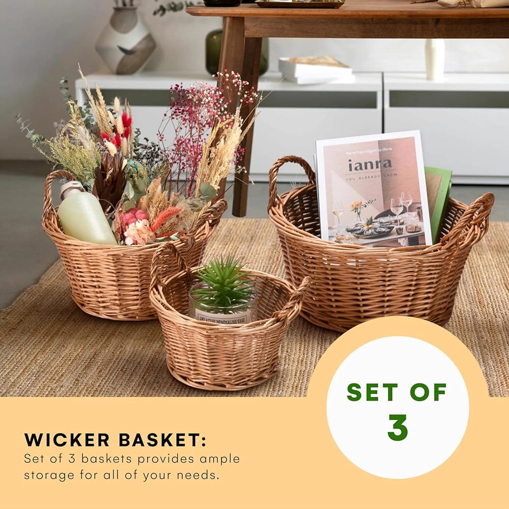 Prosumers Choice Wicker Basket, Set of 3