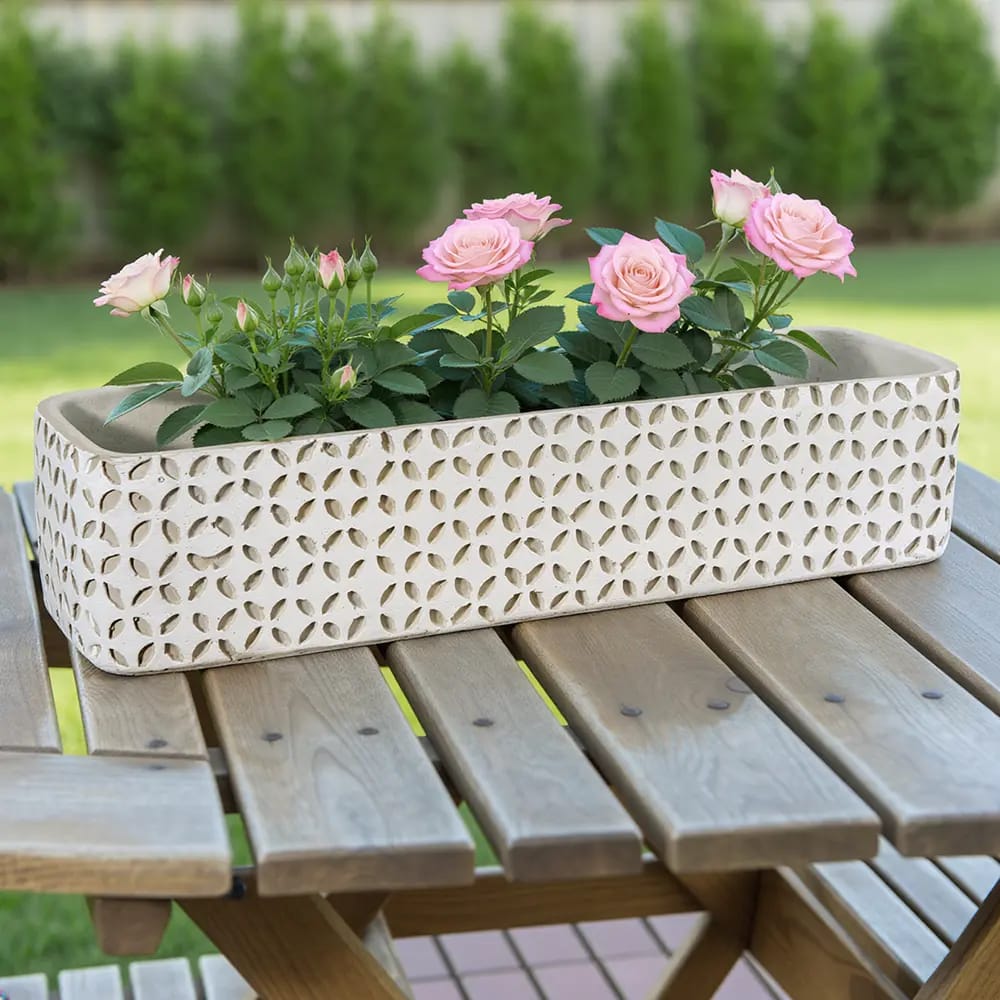 Oval Cement Pot, 15"