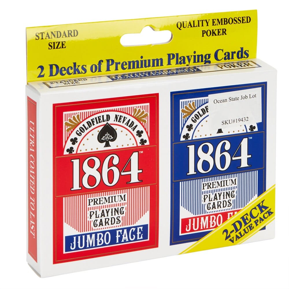 1864 Premium Jumbo Face Playing Cards, 2-Deck