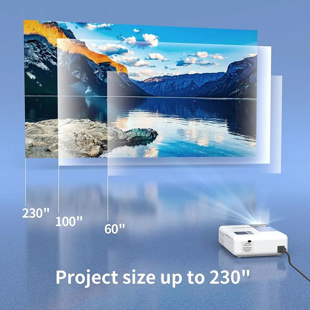 WEWATCH 1080p Portable Projector, White