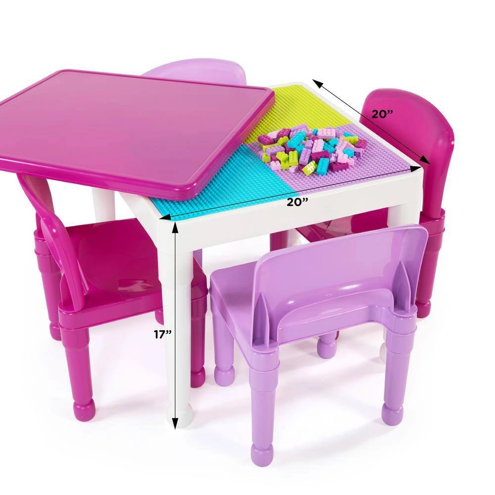 Humble Crew 2-in-1 Plastic Building Block-Compatible Kids Activity Table