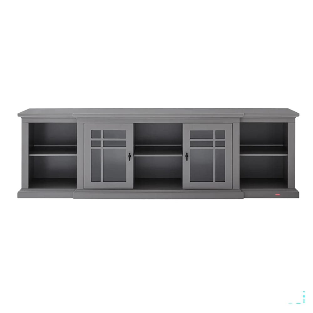 Walker Edison 2-Door Transitional Wood Breakfront TV Console, Gray, 80"