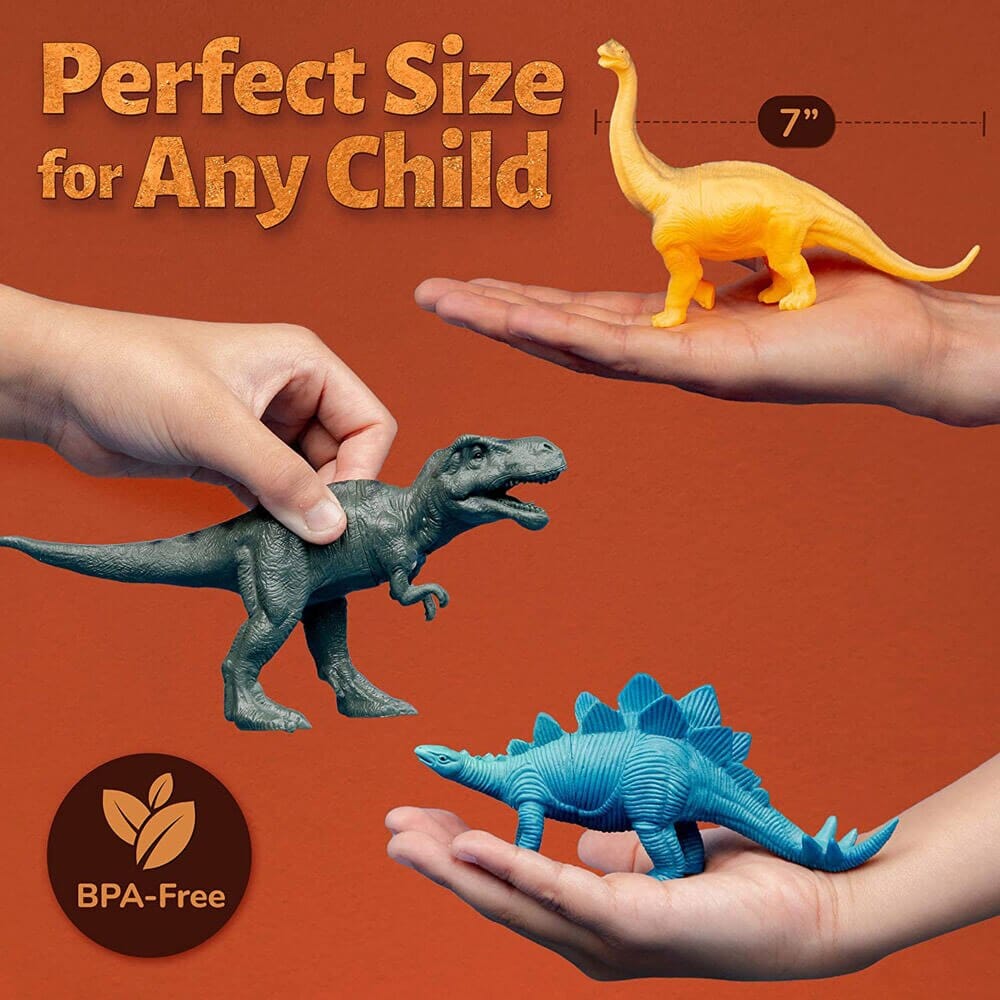 Li'l-Gen Dinosaur Toy Figures with Interactive Sound Book & Activity Play Mat