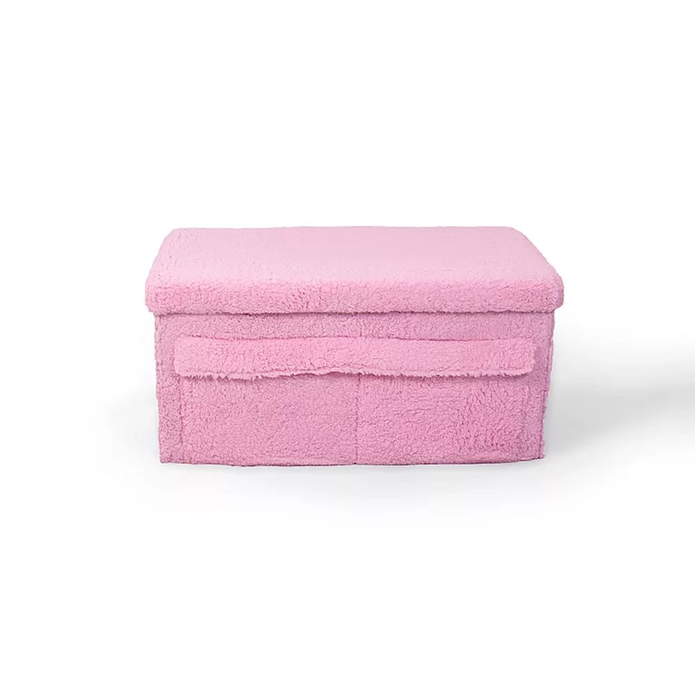 Humble Crew Sherpa Collapsible Toy Box, Pink